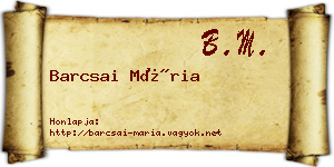 Barcsai Mária névjegykártya