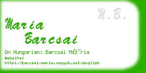 maria barcsai business card